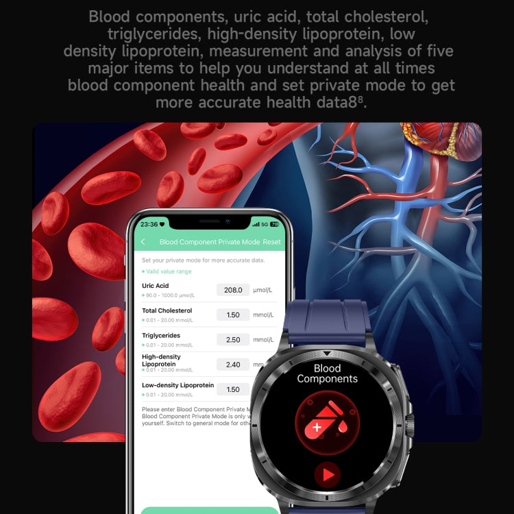 ET492 1.43 inch AMOLED Screen Silicone Strap Smart Watch Supports ECG/Blood Sugar Monitoring(Red) - Smart Watches by buy2fix | Online Shopping UK | buy2fix