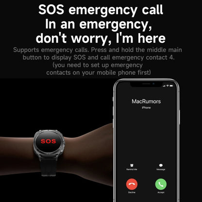 ET492 1.43 inch AMOLED Screen Silicone Strap Smart Watch Supports ECG/Blood Sugar Monitoring(Black) - Smart Watches by buy2fix | Online Shopping UK | buy2fix