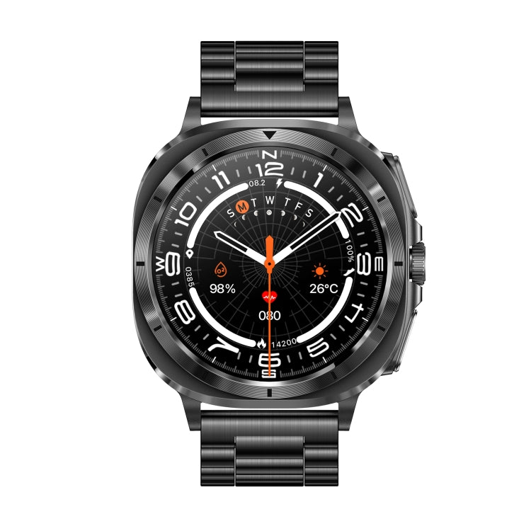 ET492 1.43 inch AMOLED Screen Steel Strap Smart Watch Supports ECG/Blood Sugar Monitoring(Black) - Smart Watches by buy2fix | Online Shopping UK | buy2fix