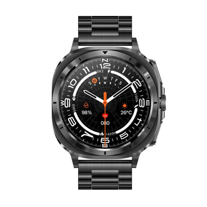 ET492 1.43 inch AMOLED Screen Steel Strap Smart Watch Supports ECG/Blood Sugar Monitoring(Black) - Smart Watches by buy2fix | Online Shopping UK | buy2fix