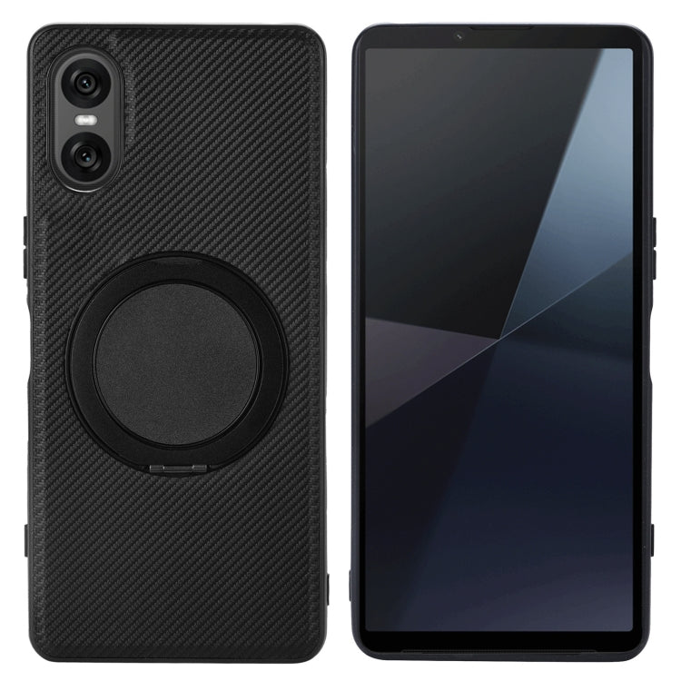 For Sony Xperia 10 VI ViLi TCY Series Kevlar Leather Texture Rotating Holder Phone Case(Black) - Sony Cases by ViLi | Online Shopping UK | buy2fix