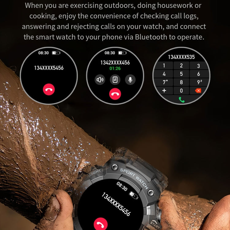 LC21 1.32 inch TFT Round Screen Sports Smart Watch Supports Blood Oxygen Monitoring/Call Reminder(Camouflage Grey) - Smart Watches by buy2fix | Online Shopping UK | buy2fix