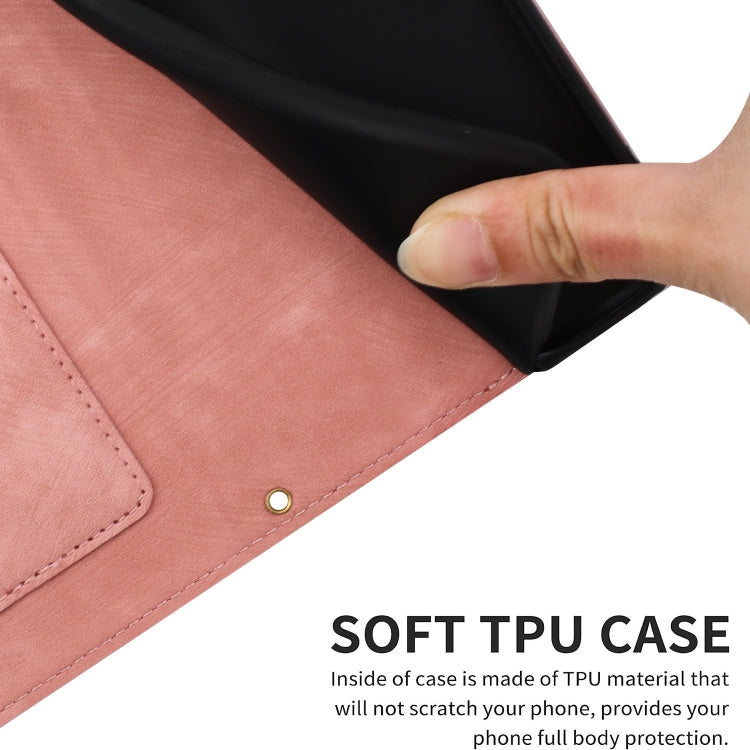 For iPhone 16e Floral Pattern Leather Phone Case with Lanyard(Pink) - iPhone 16e Cases by buy2fix | Online Shopping UK | buy2fix