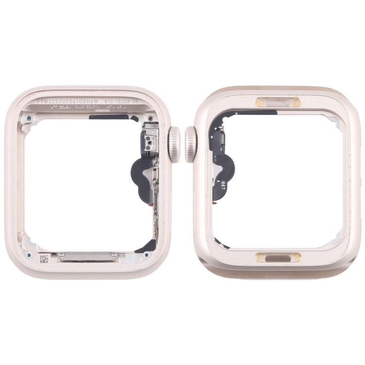 For Apple Watch SE 2022 44MM GPS Aluminium Alloy Middle Frame Bezel Plate with Crown Spin Axis Flex Cable(Starlight) by buy2fix