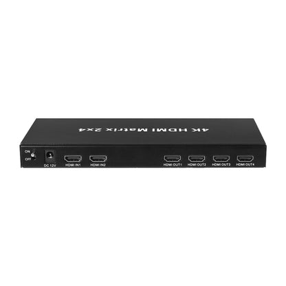 Measy MT4324 4K 30Hz 2 In 4 Out HDMI Matrix Switch Support Seamless Switching, US Plug(Black) - Switch by Measy | Online Shopping UK | buy2fix