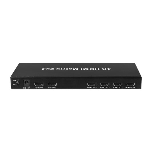 Measy MT4324 4K 30Hz 2 In 4 Out HDMI Matrix Switch Support Seamless Switching, US Plug(Black) - Switch by Measy | Online Shopping UK | buy2fix