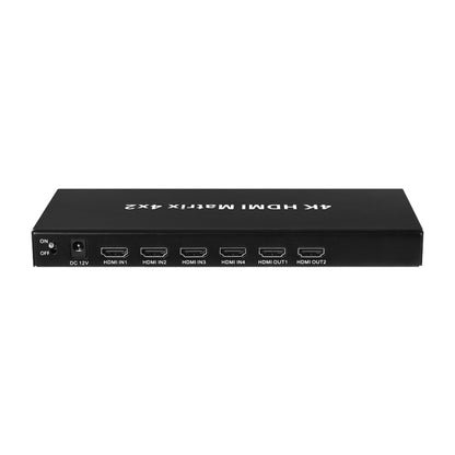 Measy MT4342 4K 30Hz 4 In 2 Out HDMI Matrix Switch Support Seamless Switching, EU Plug(Black) - Switch by Measy | Online Shopping UK | buy2fix