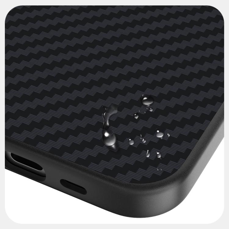 For iPhone 16e ABEEL C Carbon Fiber Series 6D Micro Relief MagSafe Phone Case(Black Blue) - iPhone 16e Cases by buy2fix | Online Shopping UK | buy2fix