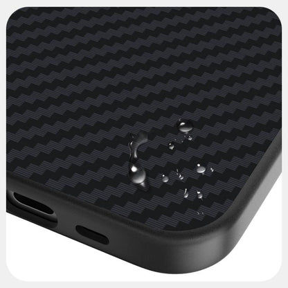 For iPhone 16e ABEEL C Carbon Fiber Series 6D Micro Relief MagSafe Phone Case(Black Blue) - iPhone 16e Cases by buy2fix | Online Shopping UK | buy2fix