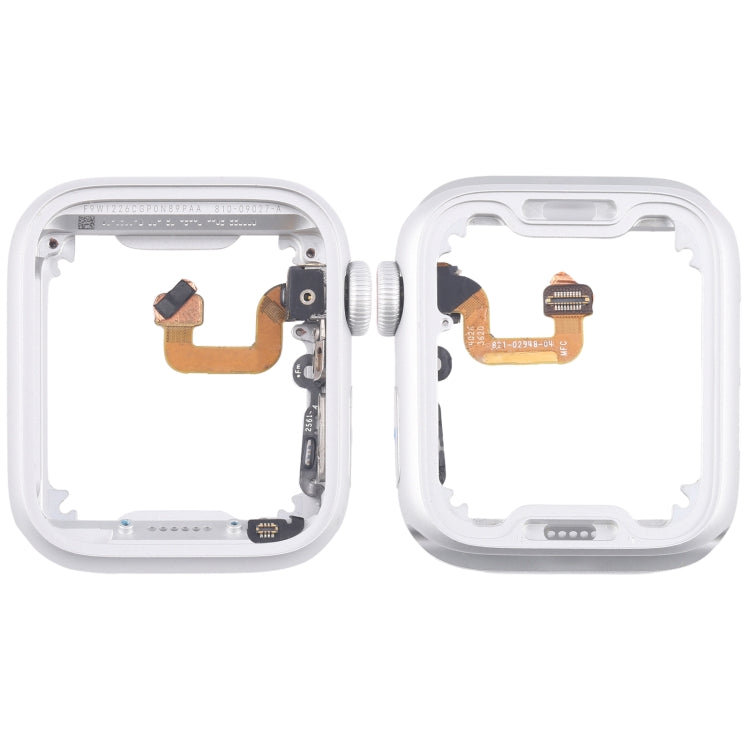 For Apple Watch Series 6 44MM GPS Aluminium Alloy Middle Frame Bezel Plate with Crown Spin Axis Flex Cable(Silver) by buy2fix