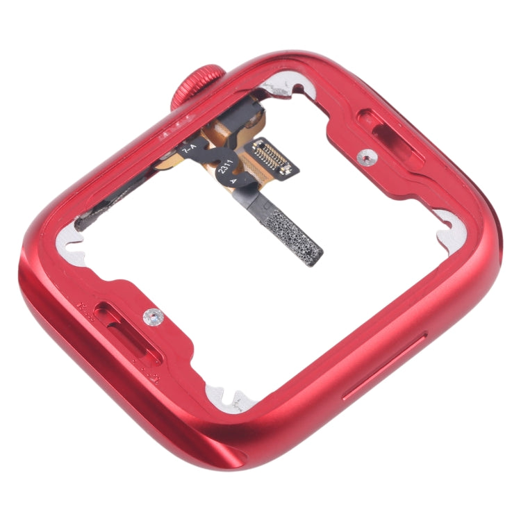 For Apple Watch Series 7 / 8 / 9 41MM LTE Aluminium Alloy Middle Frame Bezel Plate with Crown Spin Axis Flex Cable(Red) by buy2fix