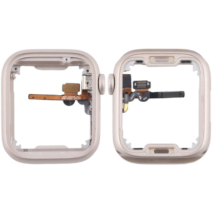 For Apple Watch Series 7 / 8 / 9 45MM LTE Aluminium Alloy Middle Frame Bezel Plate with Crown Spin Axis Flex Cable(Starlight) by buy2fix