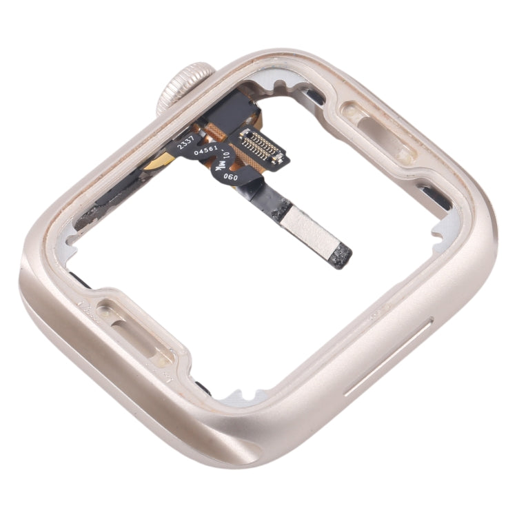 For Apple Watch Series 7 / 8 / 9 41MM GPS Aluminium Alloy Middle Frame Bezel Plate with Crown Spin Axis Flex Cable(Starlight) by buy2fix