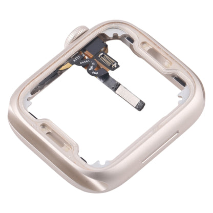 For Apple Watch Series 7 / 8 / 9 41MM GPS Aluminium Alloy Middle Frame Bezel Plate with Crown Spin Axis Flex Cable(Starlight) by buy2fix