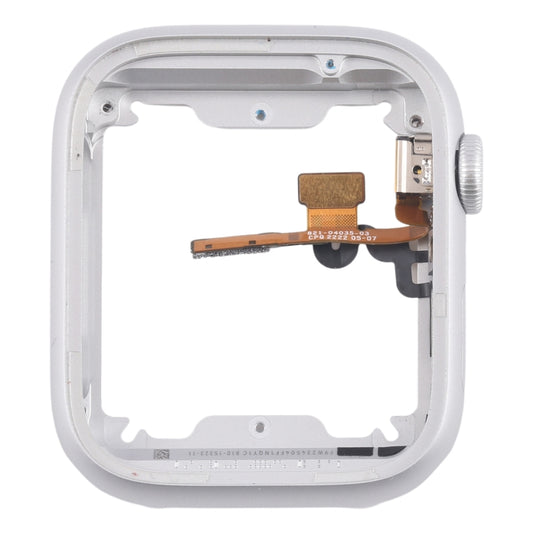 For Apple Watch Series 8 / 9 41MM LTE Aluminium Alloy Middle Frame Bezel Plate with Crown Spin Axis Flex Cable(Silver) by buy2fix