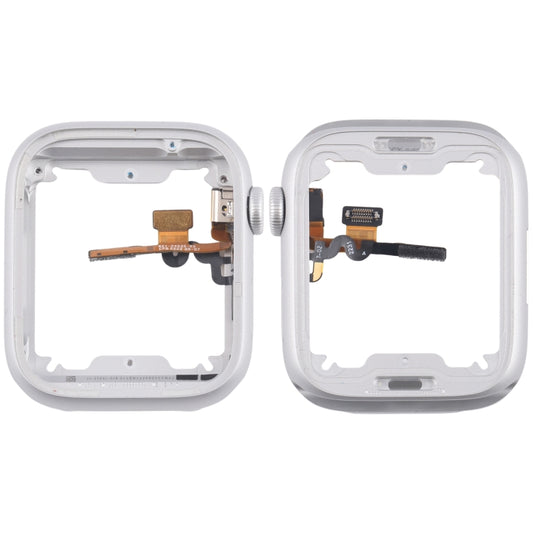 For Apple Watch Series 8 / 9 41MM GPS Aluminium Alloy Middle Frame Bezel Plate with Crown Spin Axis Flex Cable(Silver) by buy2fix