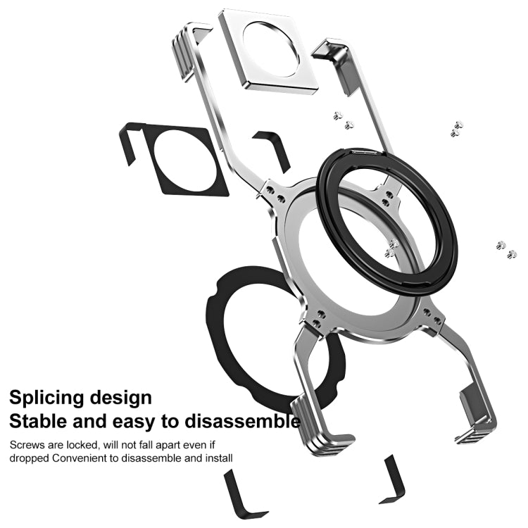 For ZTE nubia Z70 Ultra Mechanical Arm Borderless MagSafe Holder Metal Phone Case(Silver) - ZTE Cases by buy2fix | Online Shopping UK | buy2fix