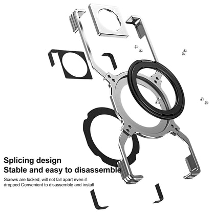 For ZTE nubia Z70 Ultra Mechanical Arm Borderless MagSafe Holder Metal Phone Case(Silver) - ZTE Cases by buy2fix | Online Shopping UK | buy2fix