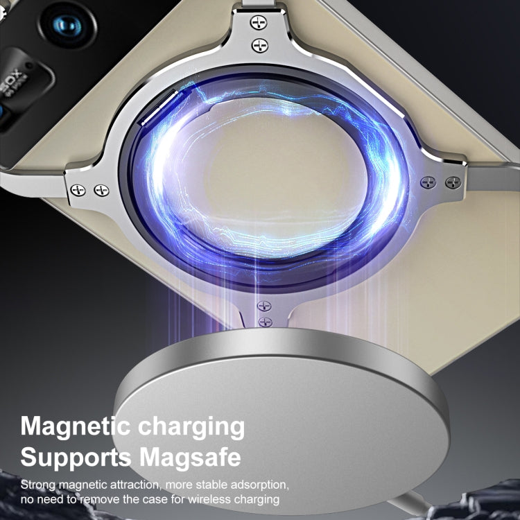 For ZTE nubia Z70 Ultra Mechanical Arm Borderless MagSafe Holder Metal Phone Case(Silver) - ZTE Cases by buy2fix | Online Shopping UK | buy2fix