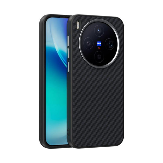 For vivo X300 ABEEL C Carbon Fiber Series 6D Micro Relief MagSafe Phone Case(Black)