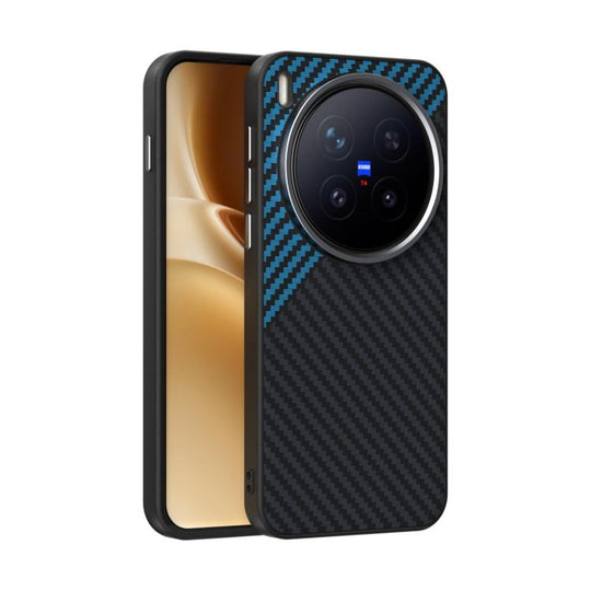 For vivo X300 Pro ABEEL C Carbon Fiber Series 6D Micro Relief MagSafe Phone Case(Black Blue)