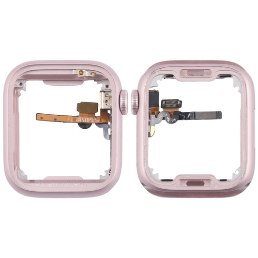 For Apple Watch Series 9 45MM LTE Aluminium Alloy Middle Frame Bezel Plate with Crown Spin Axis Flex Cable(Pink) by buy2fix