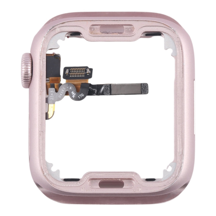 For Apple Watch Series 9 45MM GPS Aluminium Alloy Middle Frame Bezel Plate with Crown Spin Axis Flex Cable(Pink) by buy2fix