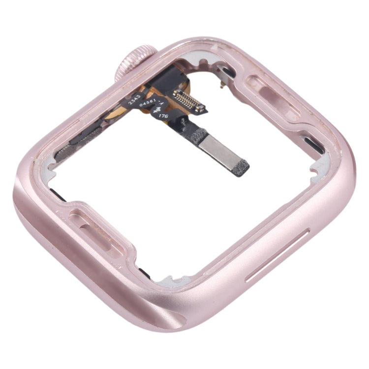 For Apple Watch Series 9 45MM GPS Aluminium Alloy Middle Frame Bezel Plate with Crown Spin Axis Flex Cable(Pink) by buy2fix