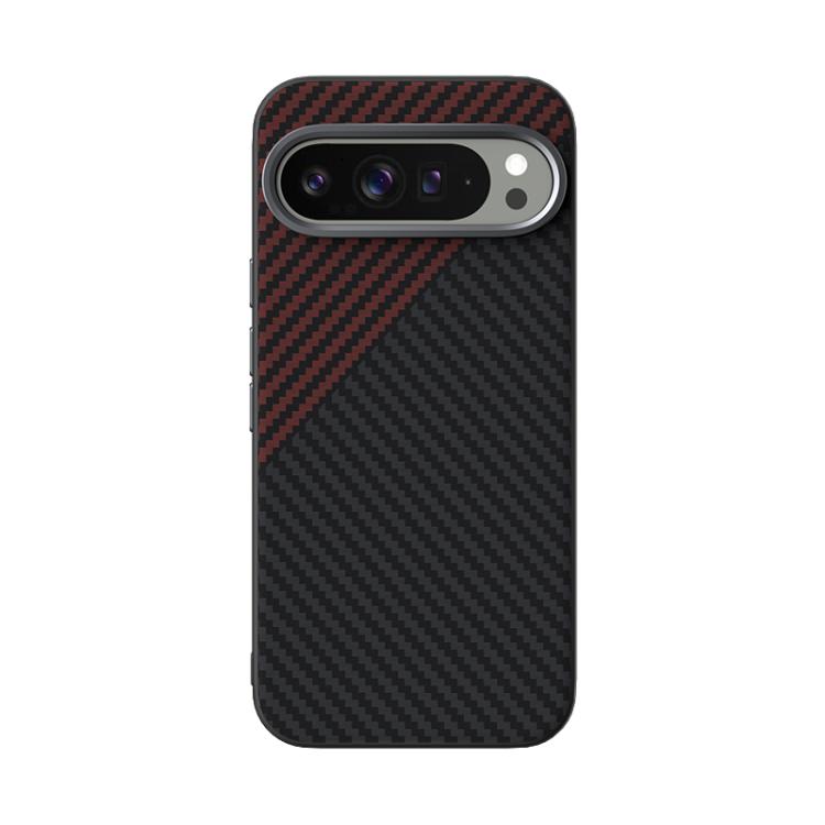 For Google Pixel 10 / 10 Pro ABEEL C Carbon Fiber Series 6D Micro Relief MagSafe Phone Case(Black Red) - Google Cases by buy2fix | Online Shopping UK | buy2fix