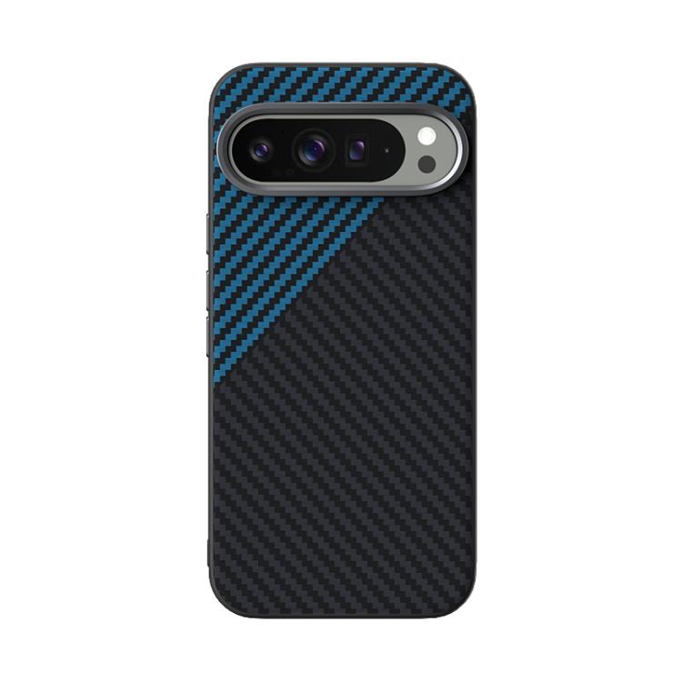 For Google Pixel 10 Pro XL ABEEL C Carbon Fiber Series 6D Micro Relief MagSafe Phone Case(Black Blue) - Google Cases by buy2fix | Online Shopping UK | buy2fix