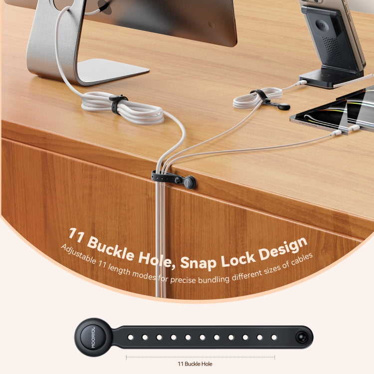 JOYROOM JR-ZS422 Magnetic Silicone Cable Tie Organizer(Black) by JOYROOM