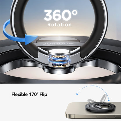 JOYROOM JR-ZS420 Rotatable Foldable Magnetic Mobile Phone Ring Holder(Black) by JOYROOM