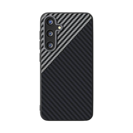 For Samsung Galaxy S25 5G / S24 5G ABEEL C Carbon Fiber Series 6D Micro Relief MagSafe Phone Case(Black Grey) by buy2fix