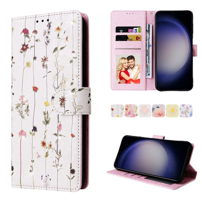 For Samsung Galaxy S25 5G Bronzing Painting RFID Leather Phone Case(Flowers World) by buy2fix