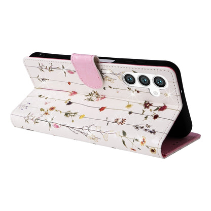 For Samsung Galaxy S25 5G Bronzing Painting RFID Leather Phone Case(Flowers World) by buy2fix