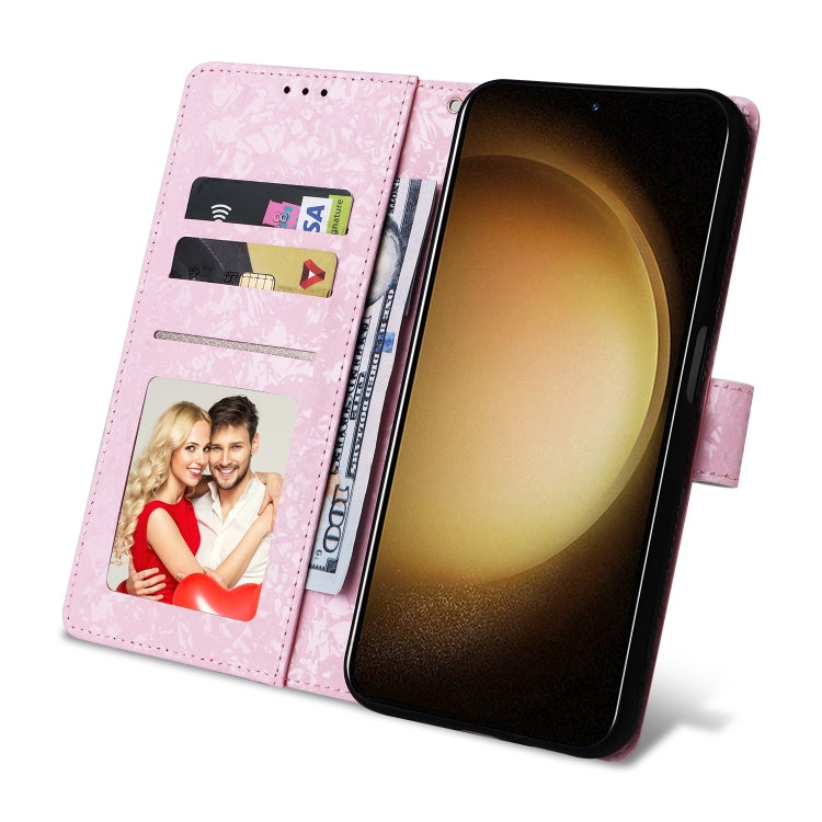 For Samsung Galaxy S25+ 5G Bronzing Painting RFID Leather Phone Case(Bloosoming Flower) by buy2fix