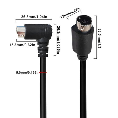 Mini DIN 7 Pin S-Video Core Audio / Video Cable, Length:0.5m(Straight to Elbow) - Cables by buy2fix | Online Shopping UK | buy2fix