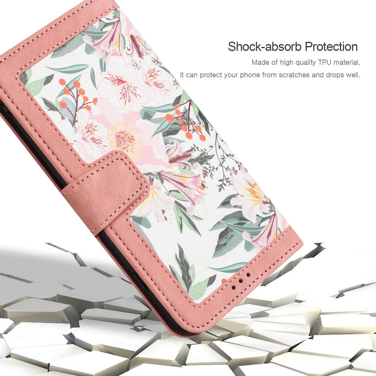 For Samsung Galaxy S25 Ultra 5G Floral Pattern Leather Phone Case with Lanyard(Pink) by buy2fix
