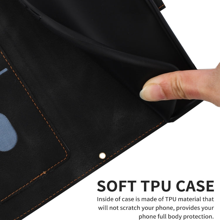 For Samsung Galaxy S25+ 5G Floral Pattern Leather Phone Case with Lanyard(Black) by buy2fix