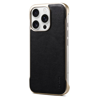 For iPhone 15 Pro Denior MagSafe Genuine Leather Calf Texture  Phone Case(Black) - iPhone 15 Pro Cases by Denior | Online Shopping UK | buy2fix