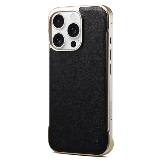 For iPhone 15 Pro Denior MagSafe Genuine Leather Calf Texture  Phone Case(Black) - iPhone 15 Pro Cases by Denior | Online Shopping UK | buy2fix