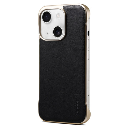 For iPhone 14 Plus Denior MagSafe Genuine Leather Calf Texture  Phone Case(Black) - iPhone 14 Plus Cases by Denior | Online Shopping UK | buy2fix