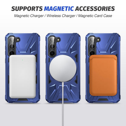 For Samsung Galaxy S25 5G MagSafe Magnetic Shockproof Phone Case with Ring Holder(Navy Blue) by buy2fix