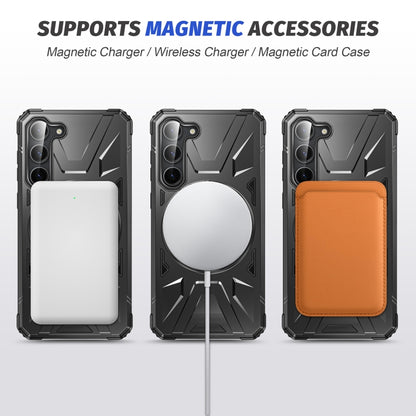 For Samsung Galaxy S25+ 5G MagSafe Magnetic Shockproof Phone Case with Ring Holder(Black) by buy2fix