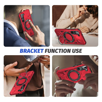 For Samsung Galaxy S25+ 5G MagSafe Magnetic Shockproof Phone Case with Ring Holder(Red) - Galaxy S25+ 5G Cases by buy2fix | Online Shopping UK | buy2fix