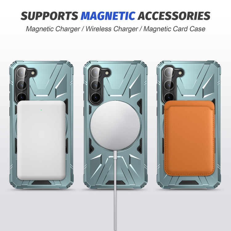 For Samsung Galaxy S25+ 5G MagSafe Magnetic Shockproof Phone Case with Ring Holder(Green) by buy2fix