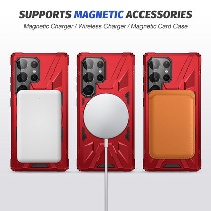 For Samsung Galaxy S25 Ultra 5G MagSafe Magnetic Shockproof Phone Case with Ring Holder(Red) - Galaxy S25 Ultra 5G Cases by buy2fix | Online Shopping UK | buy2fix