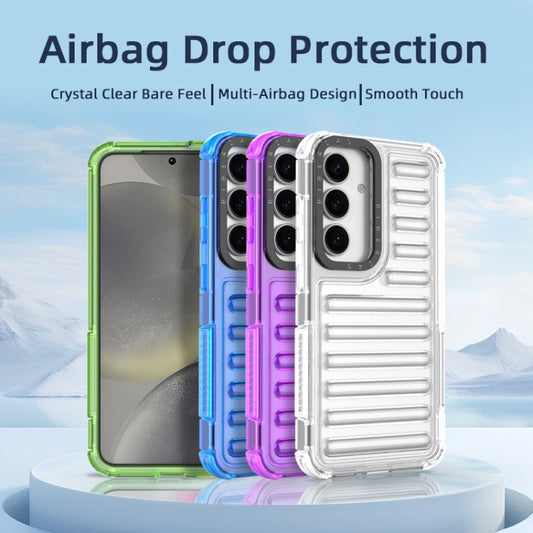 For Samsung Galaxy S25 5G High Transparency TPU Hybrid PC Airbag Phone Case(Peach Red) by buy2fix