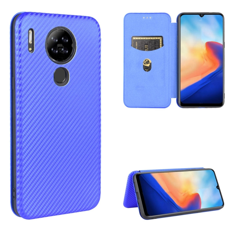 For Blackview A80 Carbon Fiber Texture Horizontal Flip TPU + PC + PU Leather Case with Card Slot(Blue) by buy2fix