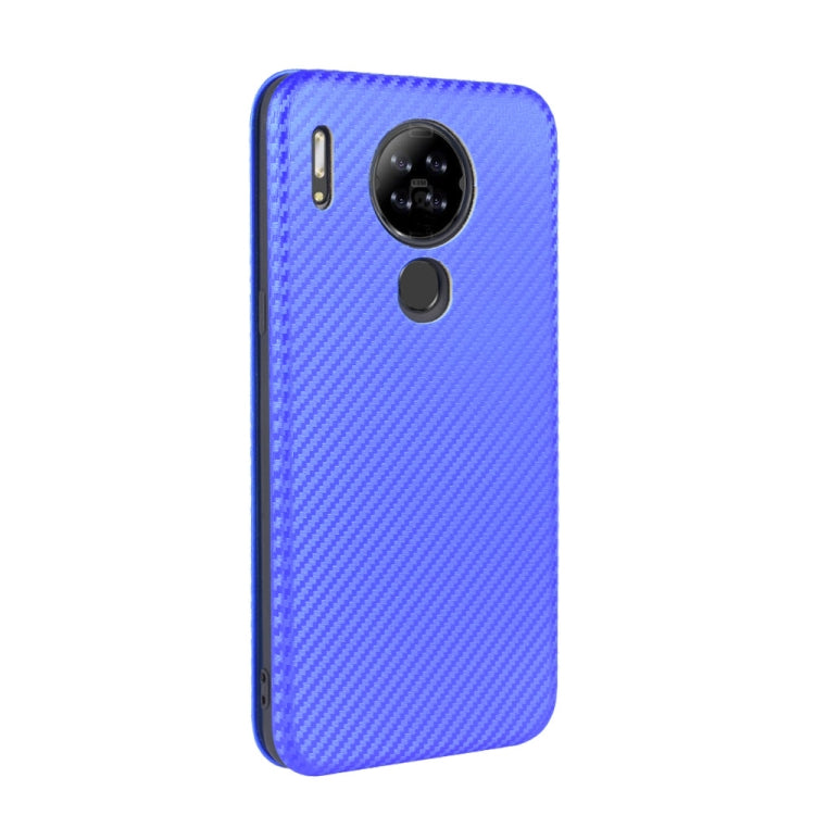 For Blackview A80 Carbon Fiber Texture Horizontal Flip TPU + PC + PU Leather Case with Card Slot(Blue) by buy2fix